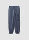 Grey oversized pure cotton jogger trousers with "Get Hyped" slogan for boys_3