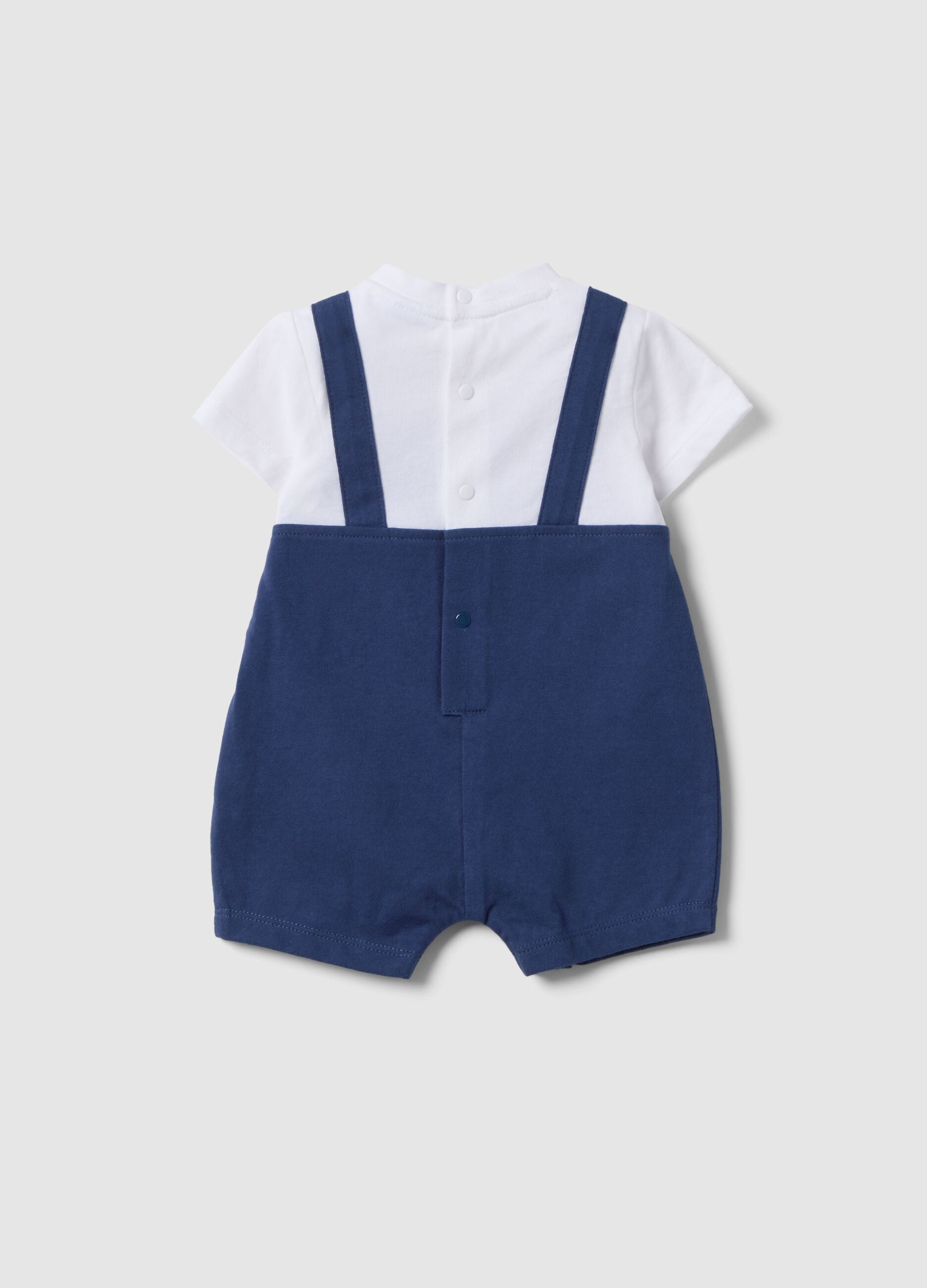 Multicolour Pure Cotton Baby Romper with Snap Closure