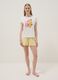 White organic cotton pyjama T-shirt with print, regular fit_2