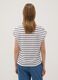White pure cotton T-shirt with blue stripes, regular fit_3