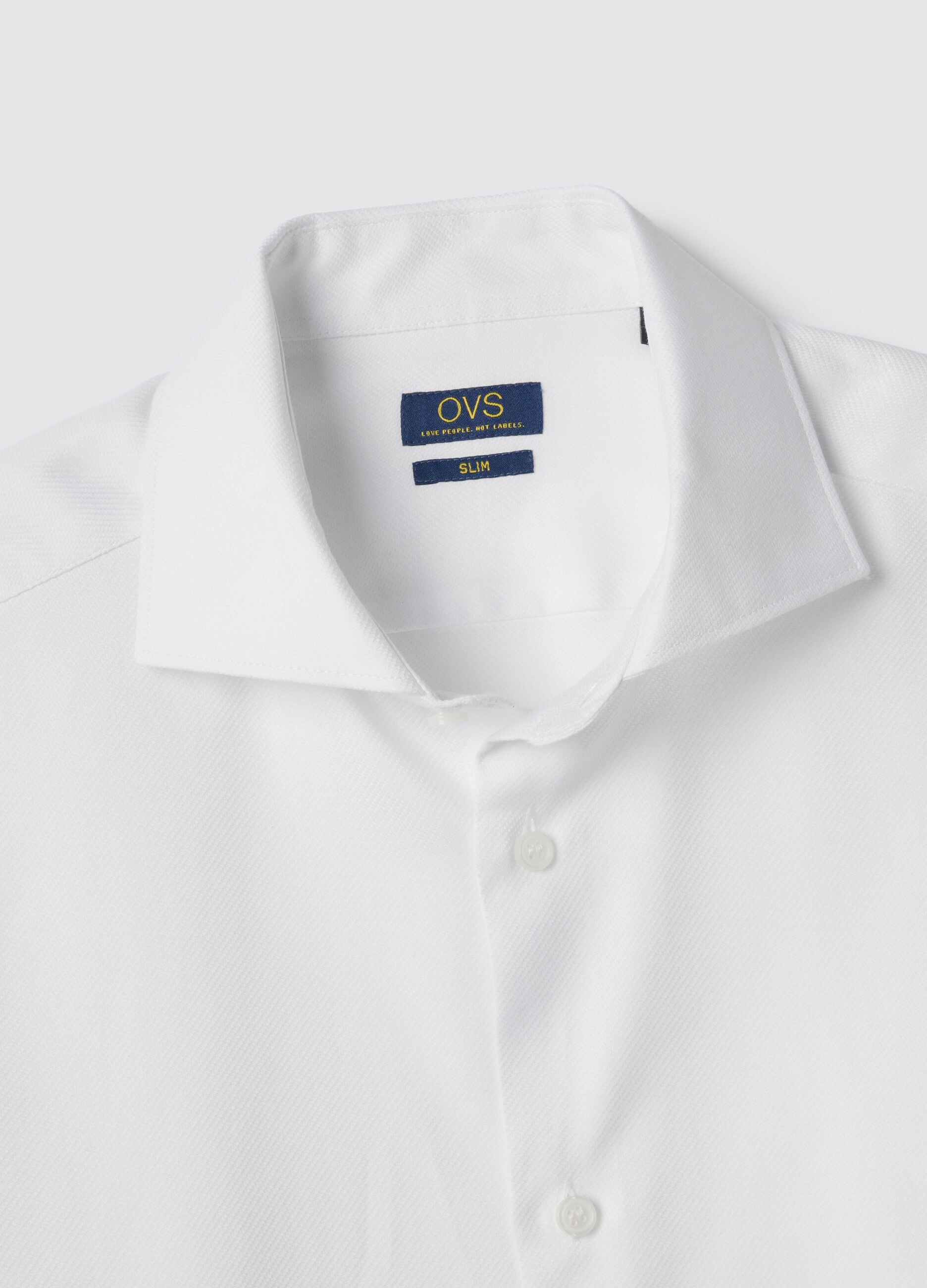 Slim fit long sleeve white shirt in pure cotton