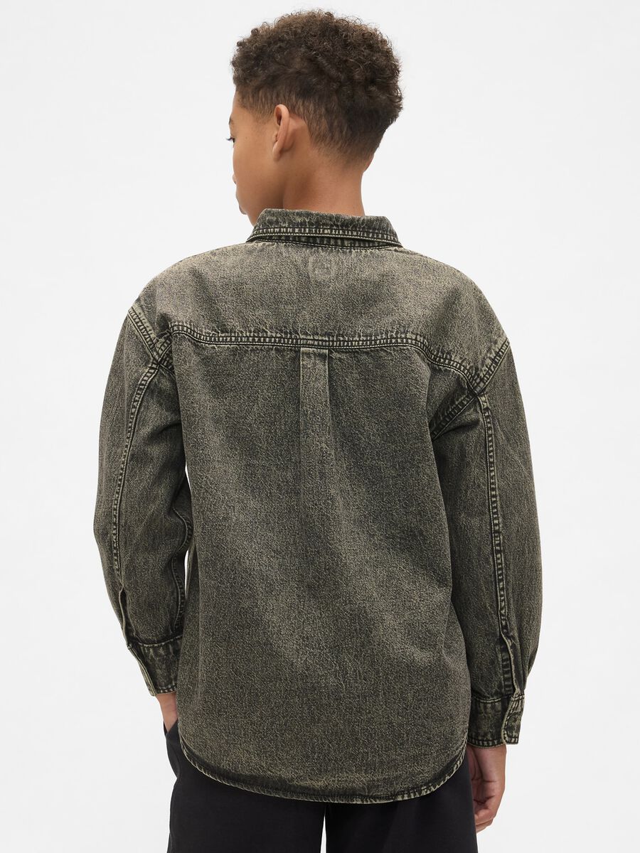 Green Long Sleeve Cotton Shirt_1