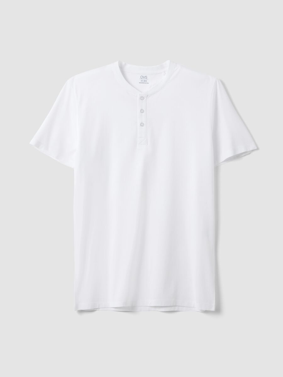 White mercerised pure cotton T-shirt, regular fit_4