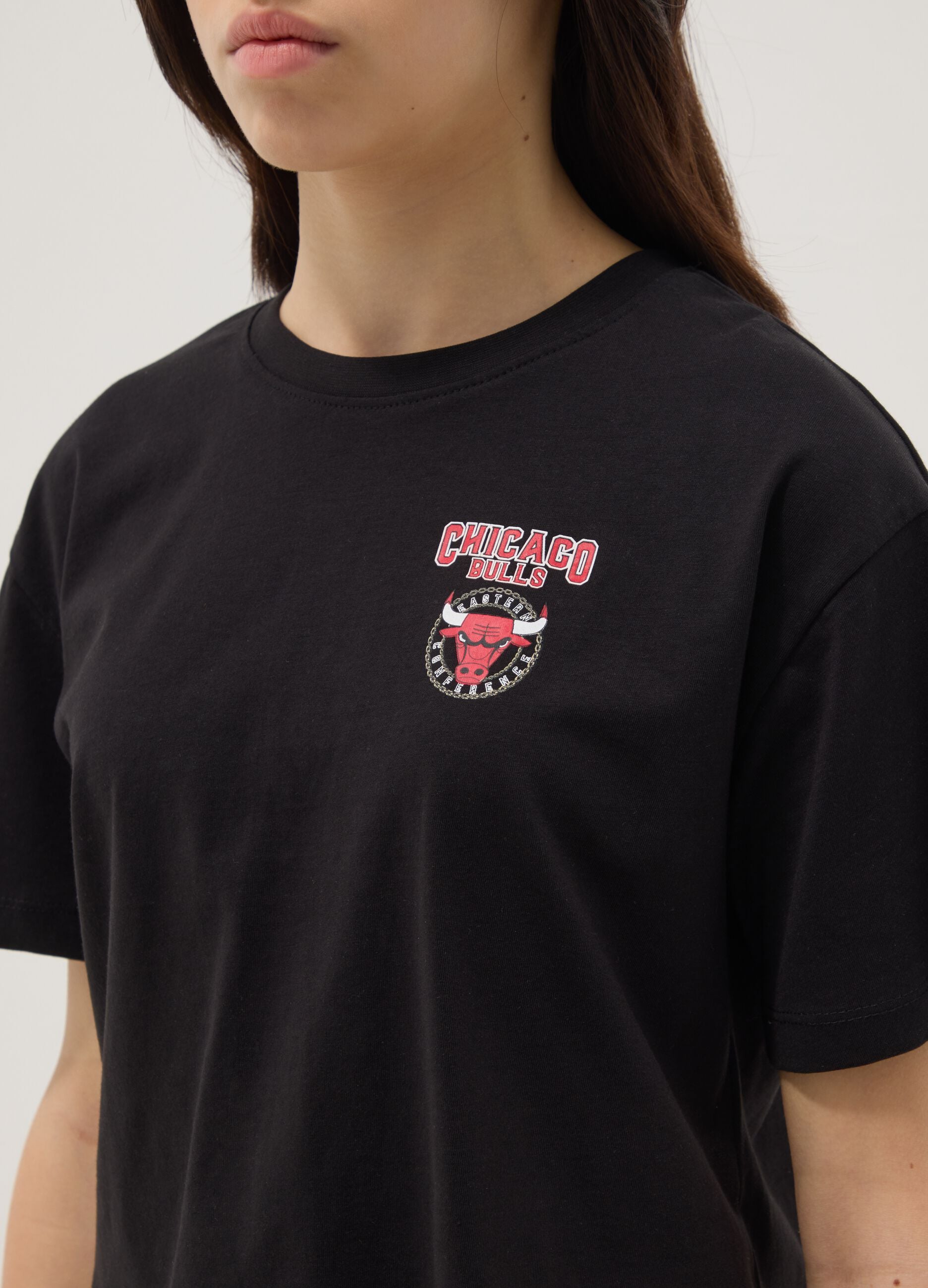 Black pure cotton short-sleeve T-shirt