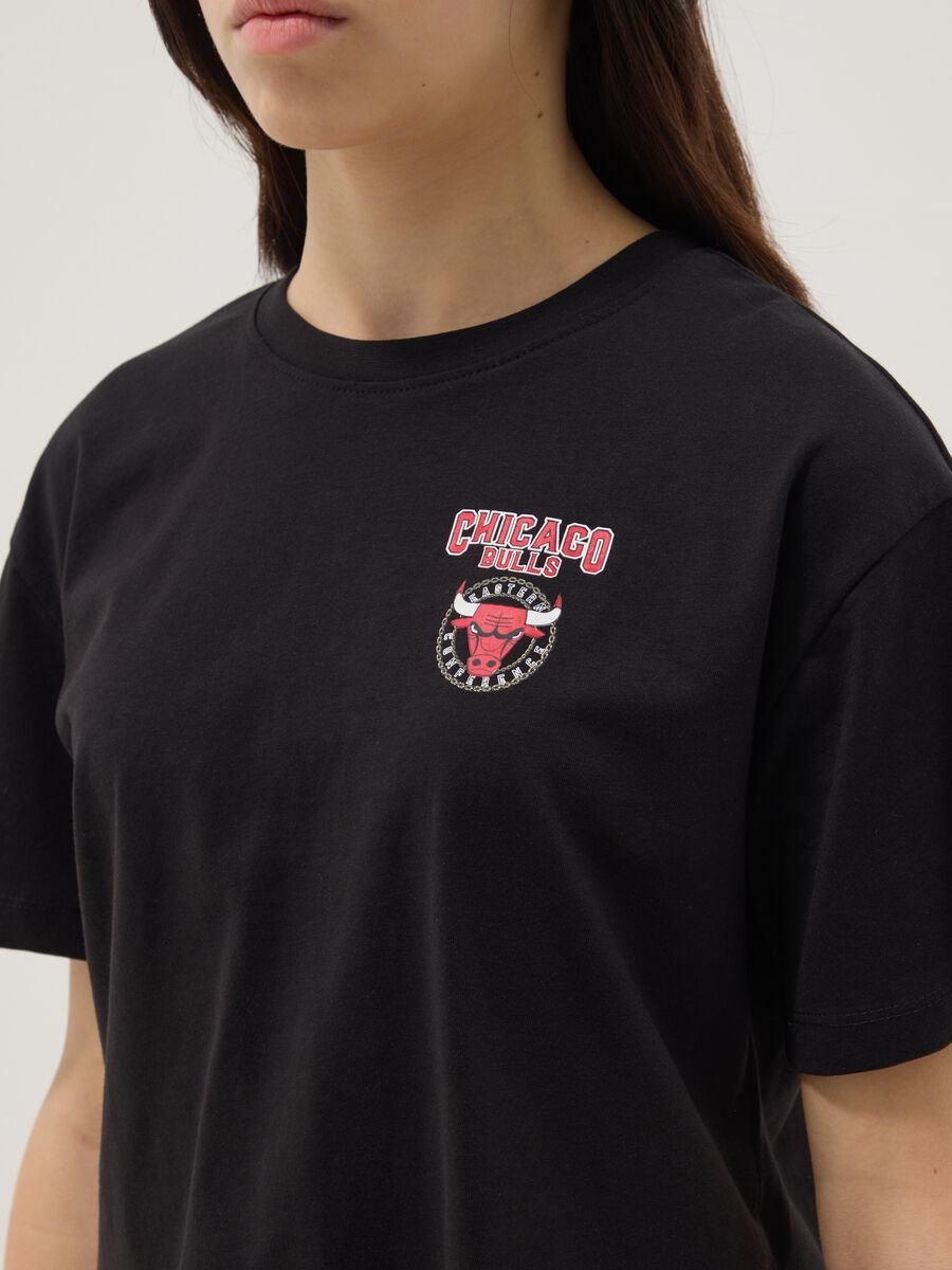 T-shirt nera in puro cotone a maniche corte relaxed fit_2