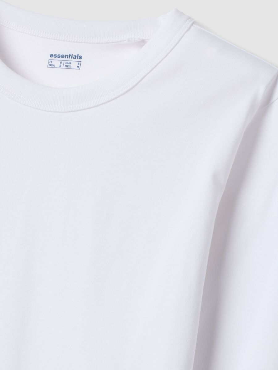 White long-sleeve pure cotton jersey T-shirt, regular fit_1