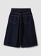 Bermuda denim blu in misto cotone e lyocell wide leg_6
