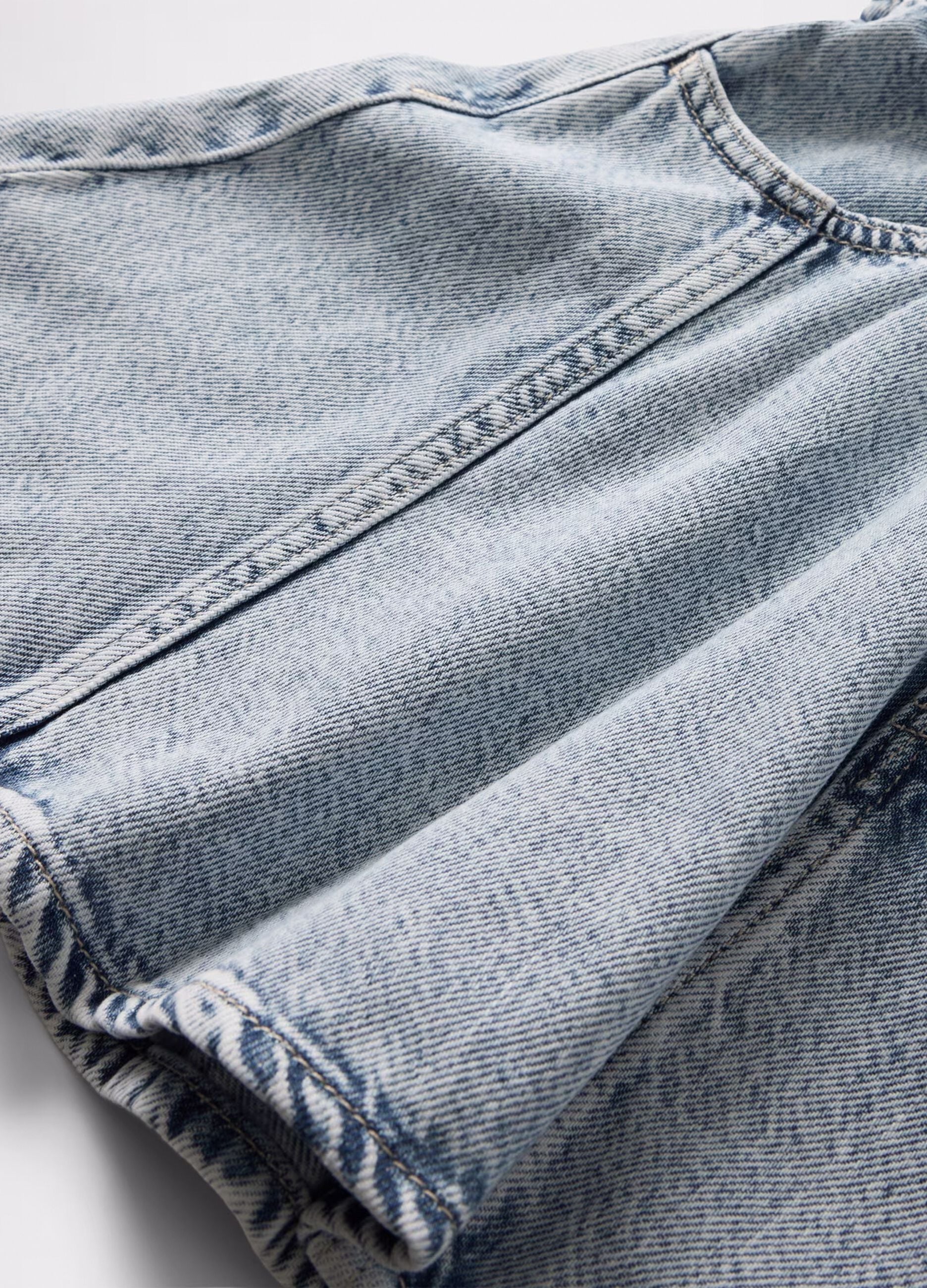 Flared denim skirt with pockets