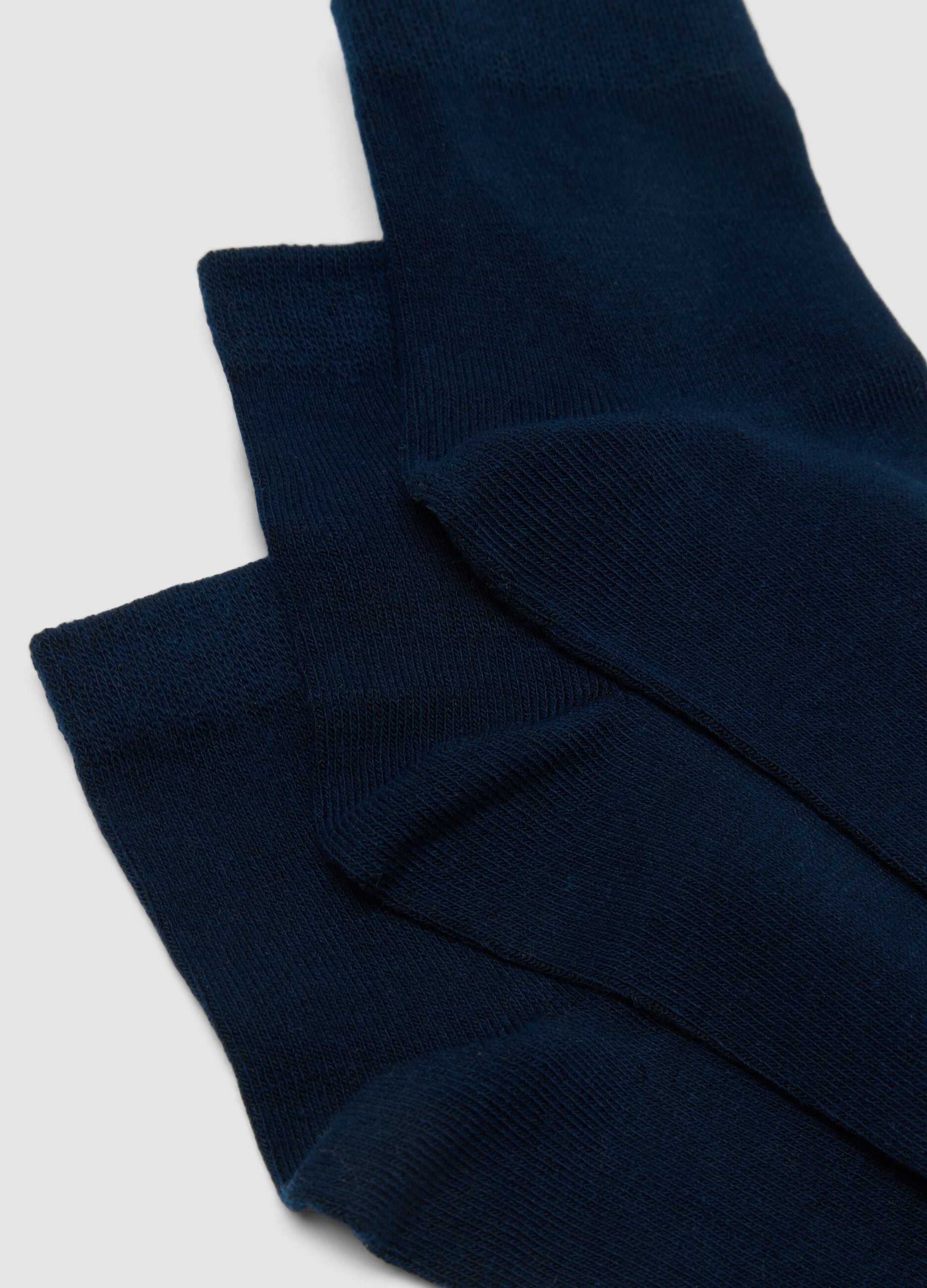 Pack of five blue short socks in organic stretch cotton