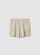 Girls' beige cotton-blend cargo shorts with relaxed fit_4