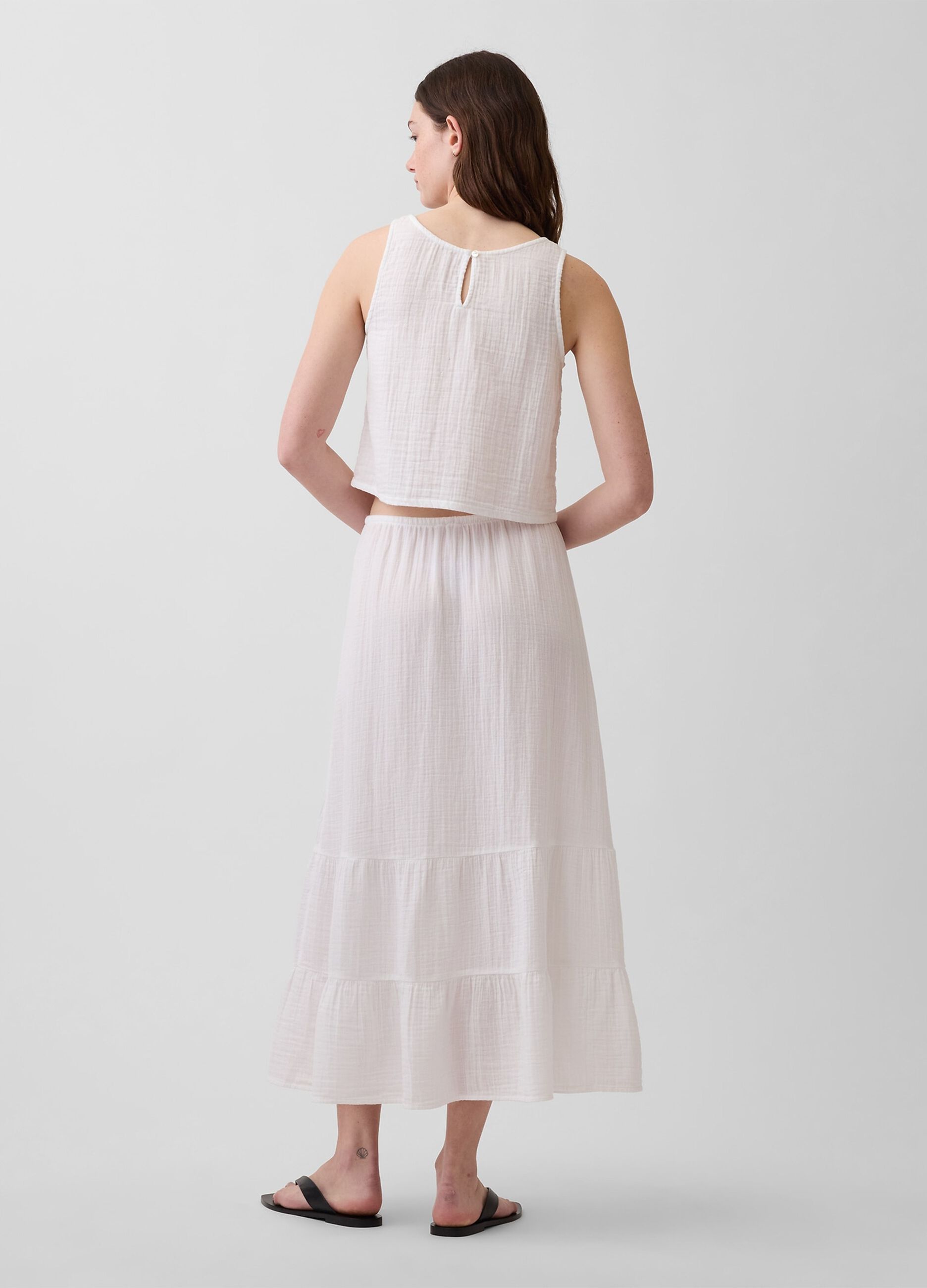 Long skirt in pure cotton