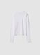 White stretch organic cotton T-shirt with ribbed neck_4