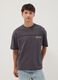 Grey pure cotton short-sleeve oversized T-shirt for boys_0