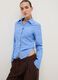 Blue striped pure cotton slim fit shirt_0