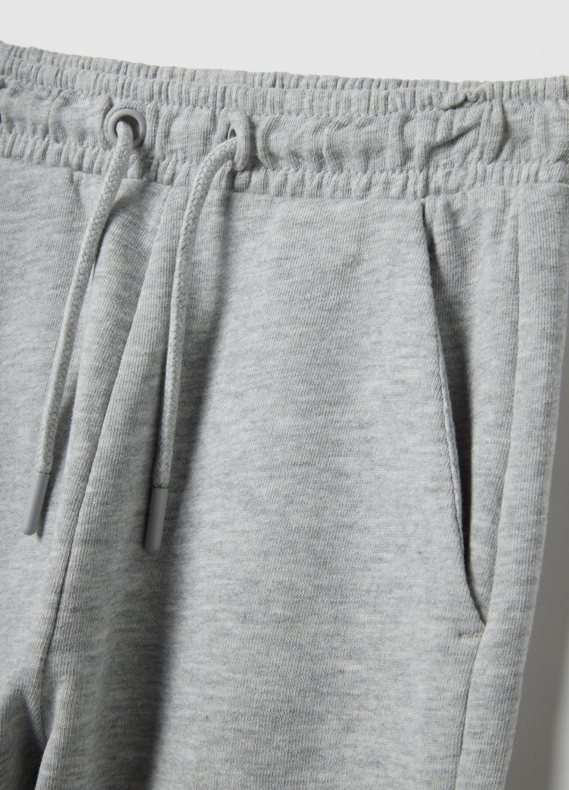 Children's grey regular fit pure cotton trousers