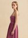 Pink strapless maxi dress in stretch cotton, regular fit_0
