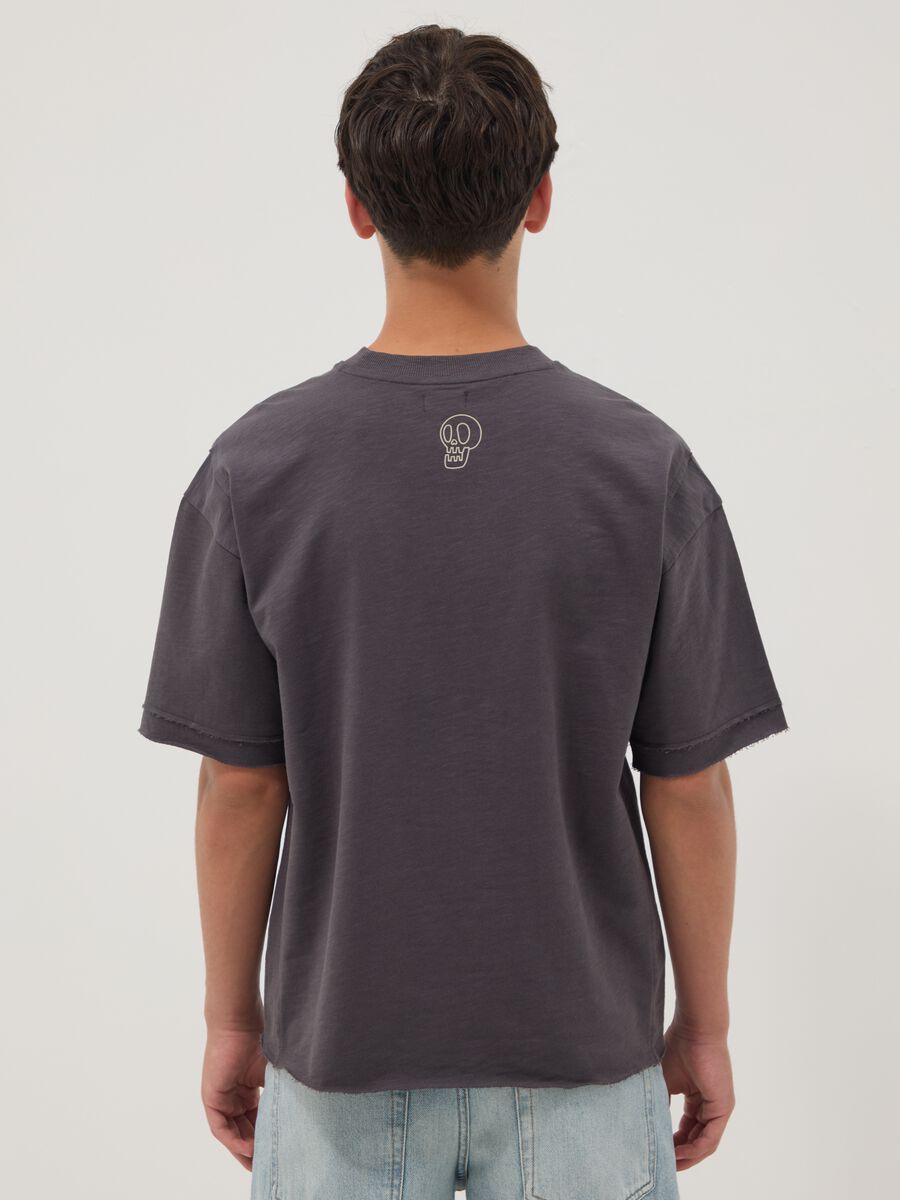 Grey pure cotton short-sleeve oversized T-shirt for boys_1