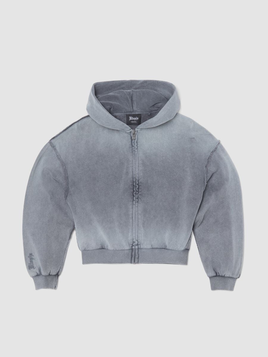 Sun-Faded Full-Zip Hoodie in Vintage Grey_1