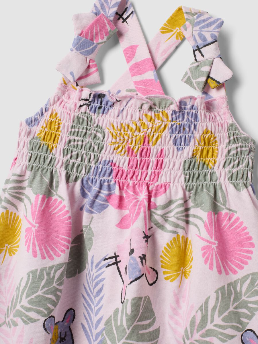 Pink pure cotton floral dress for baby girl_2