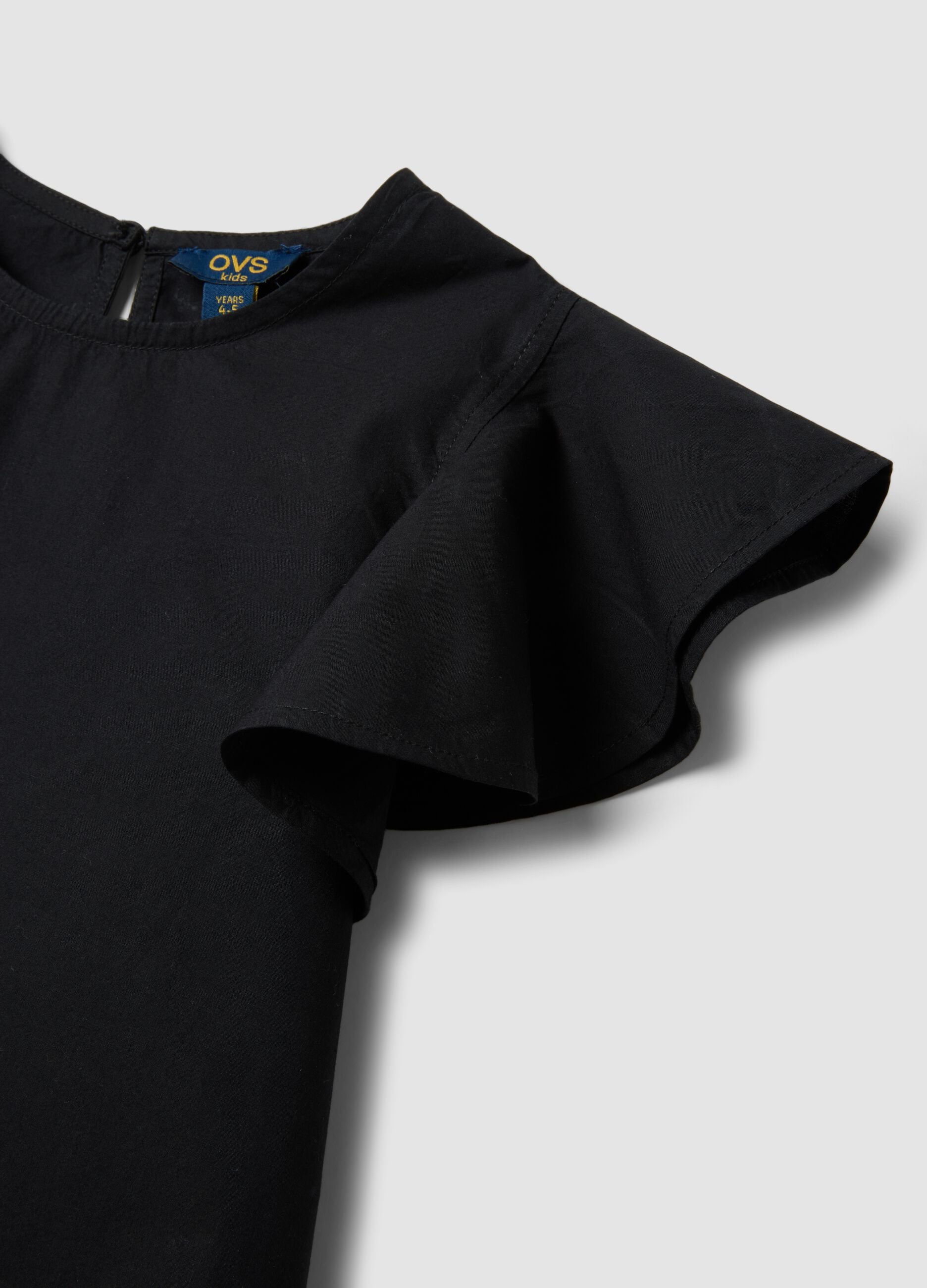 Black pure cotton set with T-shirt and shorts