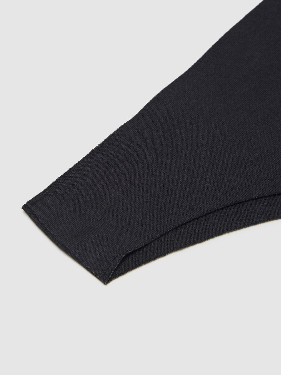 Black Stretch Cotton Thong_5