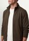Felpa verde in misto cotone con girocollo e zip regular fit_2