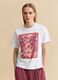 White pure cotton T-shirt with floral print_2