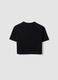 Girls&rsquo; cropped black pure cotton T-shirt with embellished stars_5