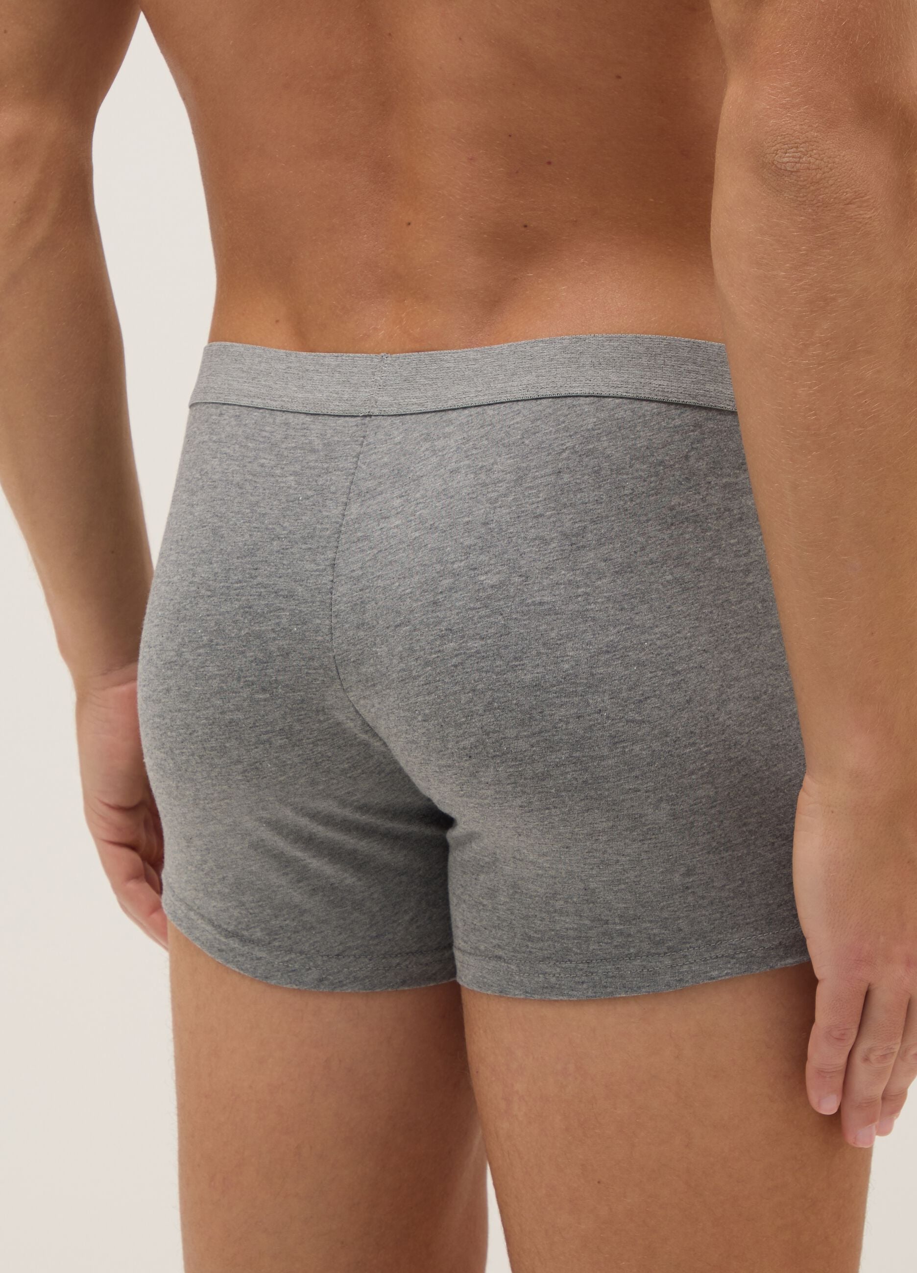 Grey Stretch Cotton Regular Fit Boxer Tripack
