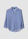 Multicoloured pure cotton shirt with pattern and V-neck_4
