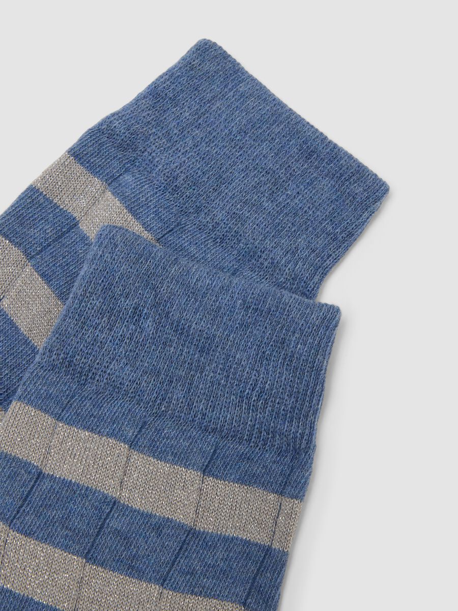 Calzini in misto cotone elasticizzato a righe multicolor_2
