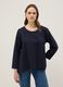 Blue stretch-cotton button-up blouse, regular fit_0