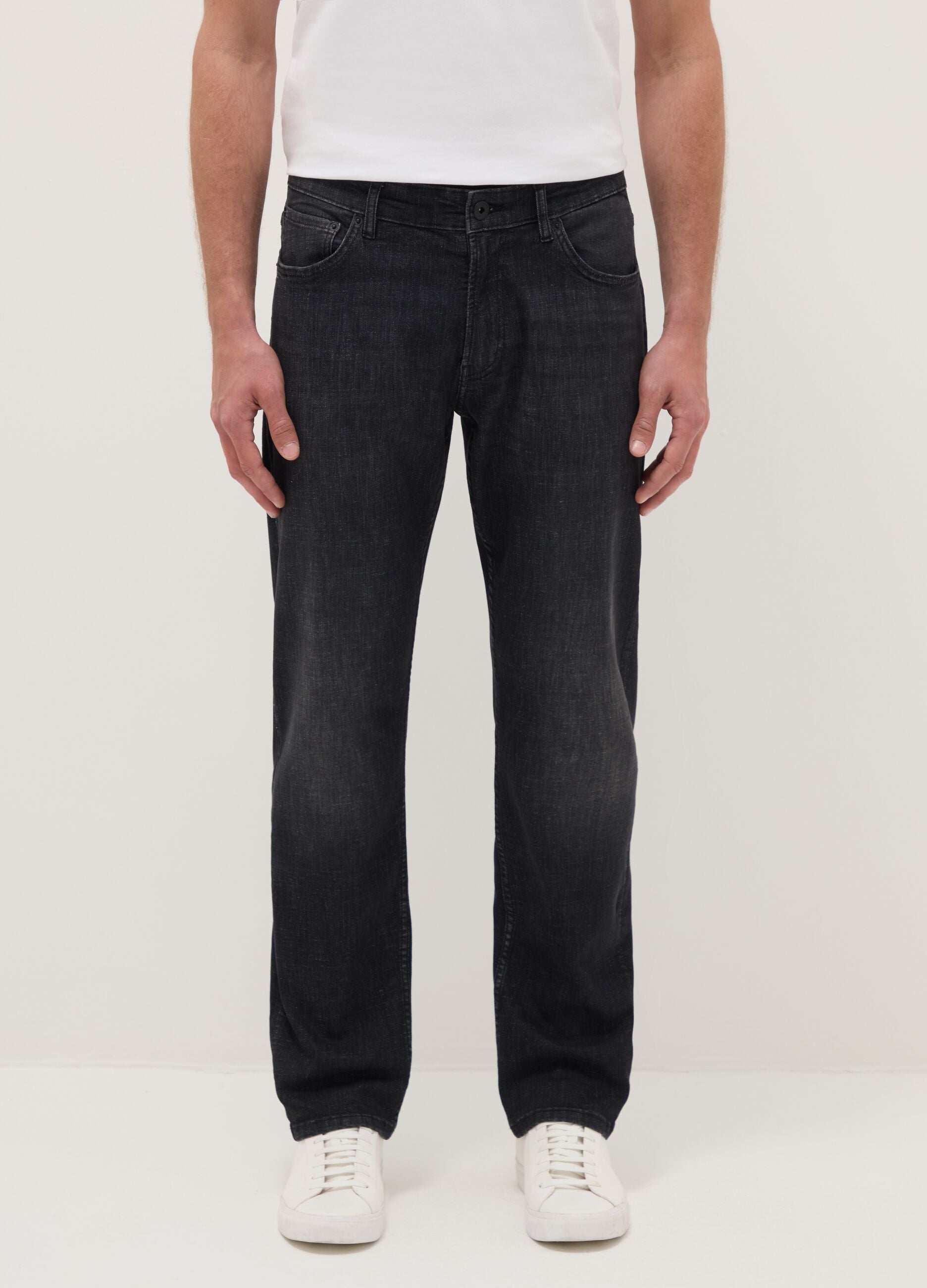 Black stretch cotton jeans comfort fit