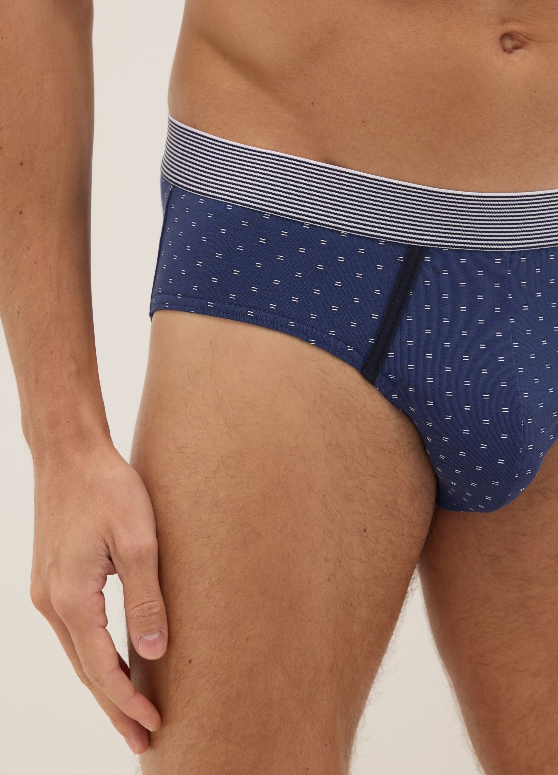 Multicolour regular fit stretch cotton three-pack briefs