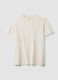 T-shirt beige in puro cotone a maniche corte regular fit_4