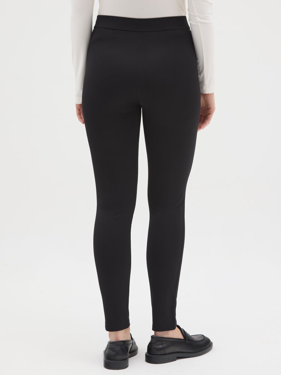 Black Stretch Regular Fit Leggings_2