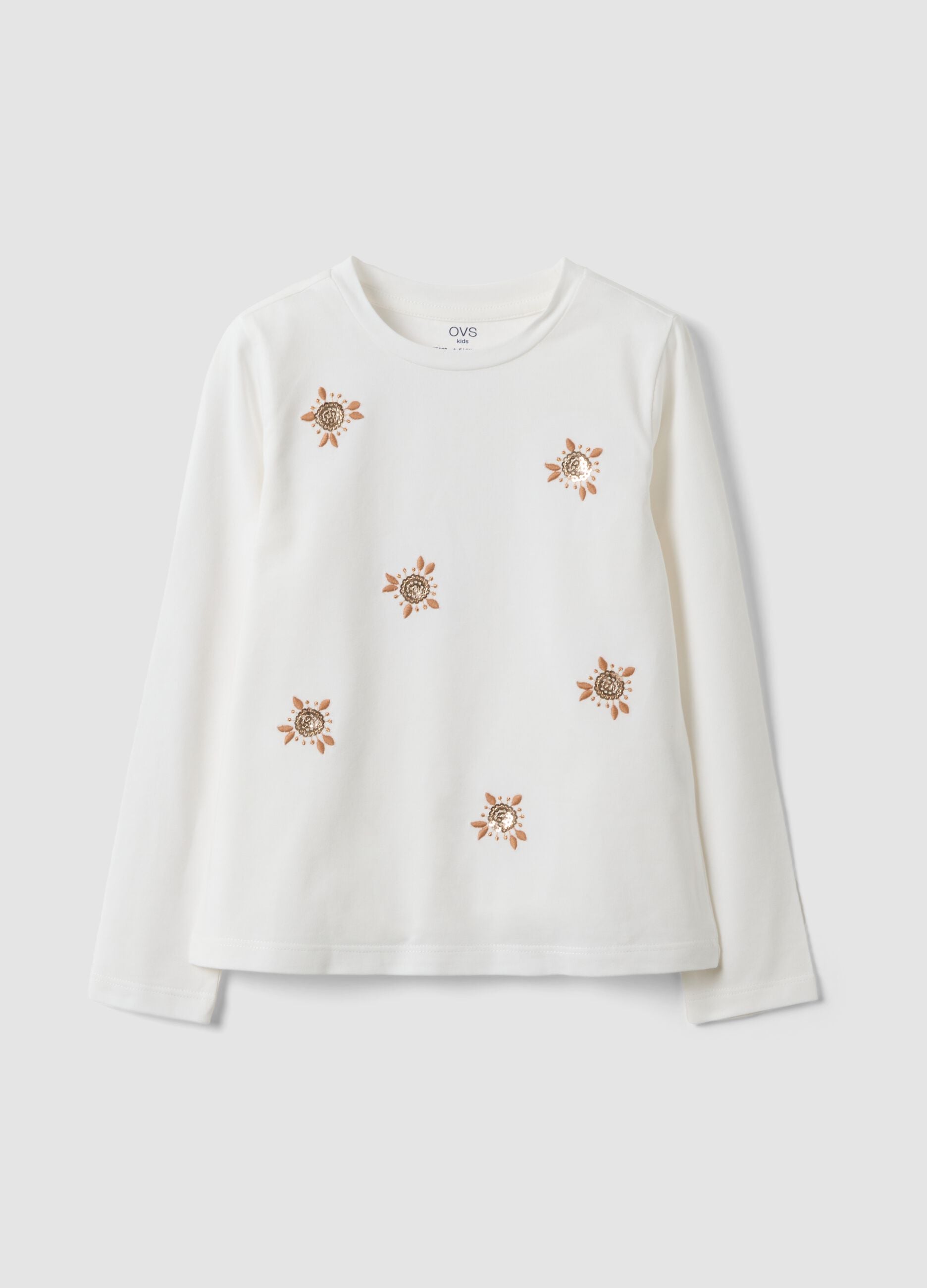 White stretch cotton crew-neck T-shirt
