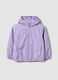 Purple hooded rain jacket with zip for girls, regular fit_0