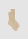 Beige Long Socks in Stretch Viscose Blend_0