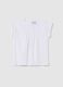 Cotton T-shirt with broderie anglaise insert_0
