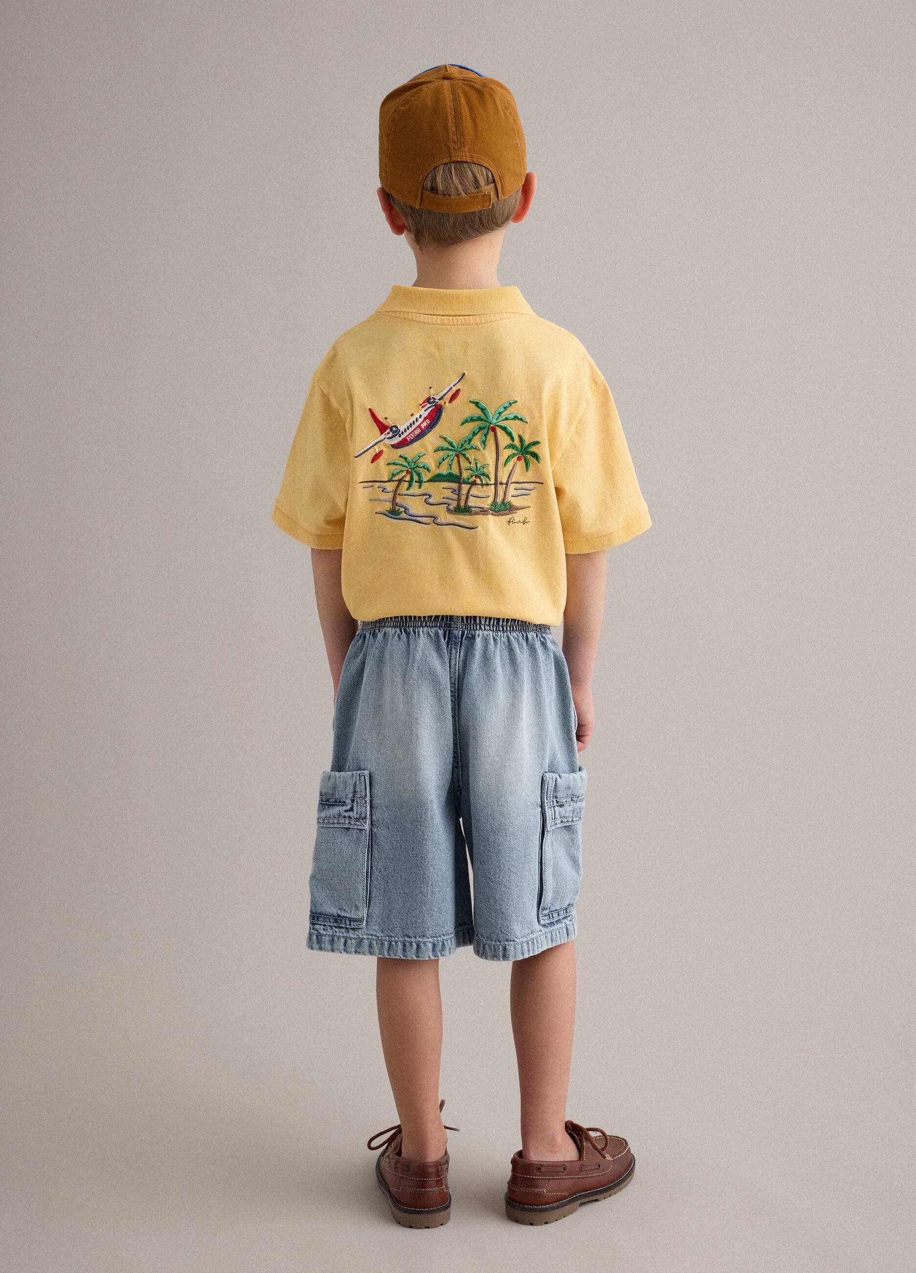 Baggy pure cotton blue shorts for boys