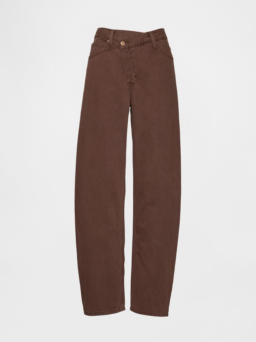 Brown jeans made of cotton and lyocell_6