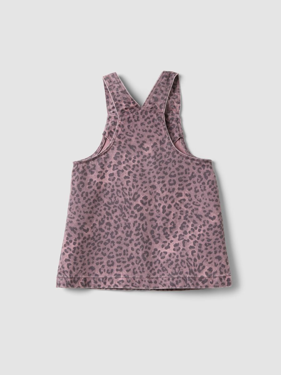 Pink wide-fit pure cotton animal print dress for baby girl_1
