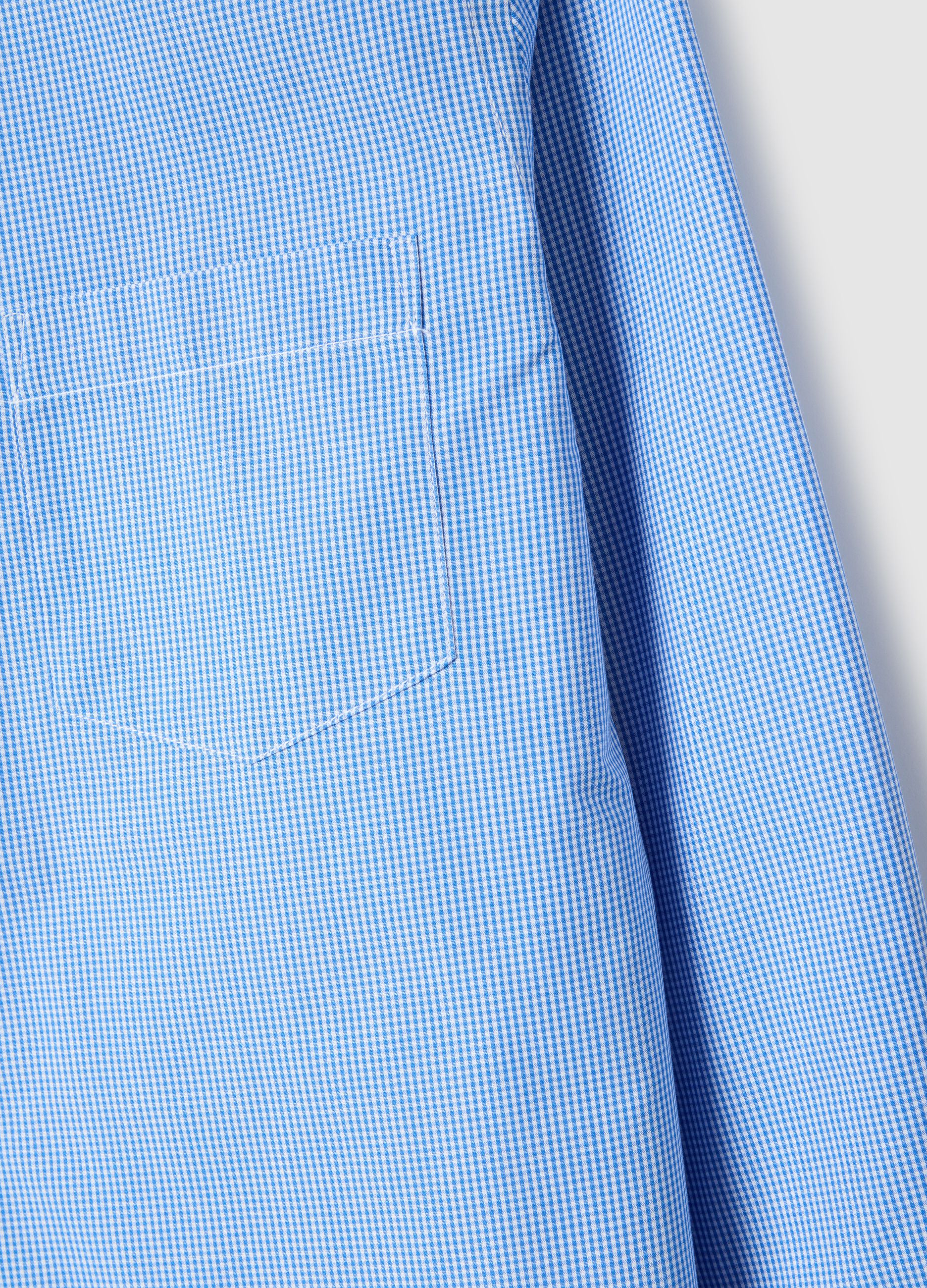 Multicolour checked long-sleeve slim fit cotton blend shirt