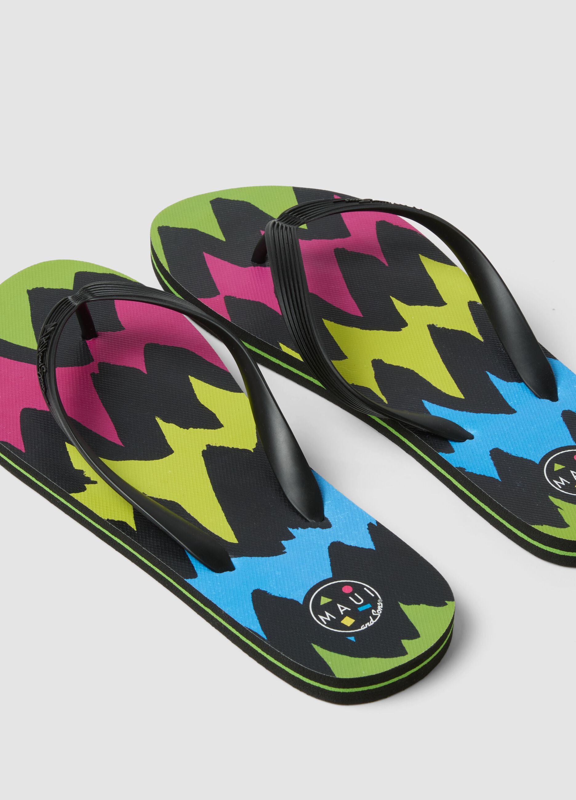 Summer Flip-Flops with Multicolor Pattern