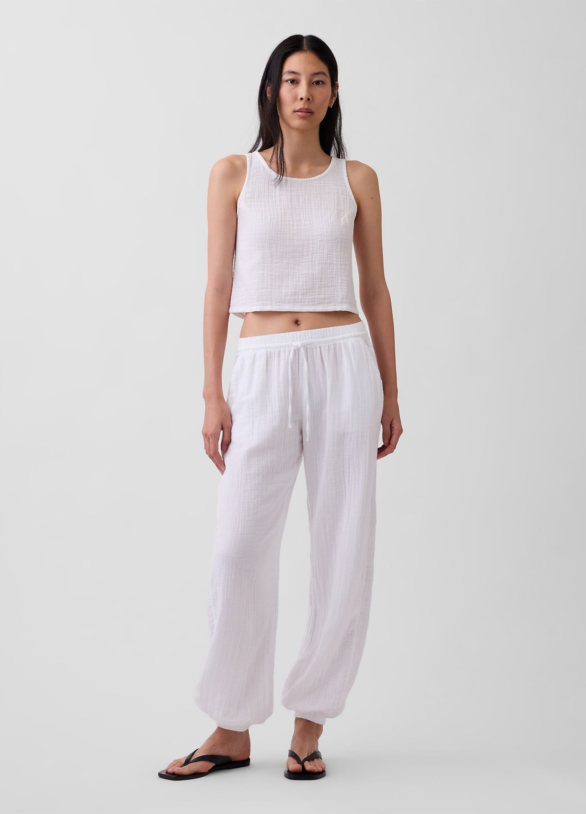 Pure cotton jogger trousers