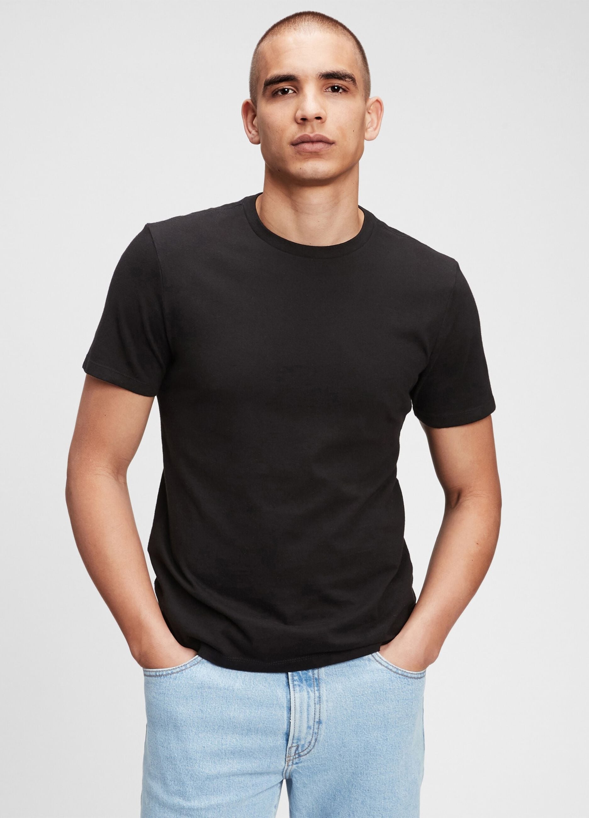 Cotton T-shirt with round neck