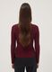 Red fitted ribbed viscose-blend top with buttons_3