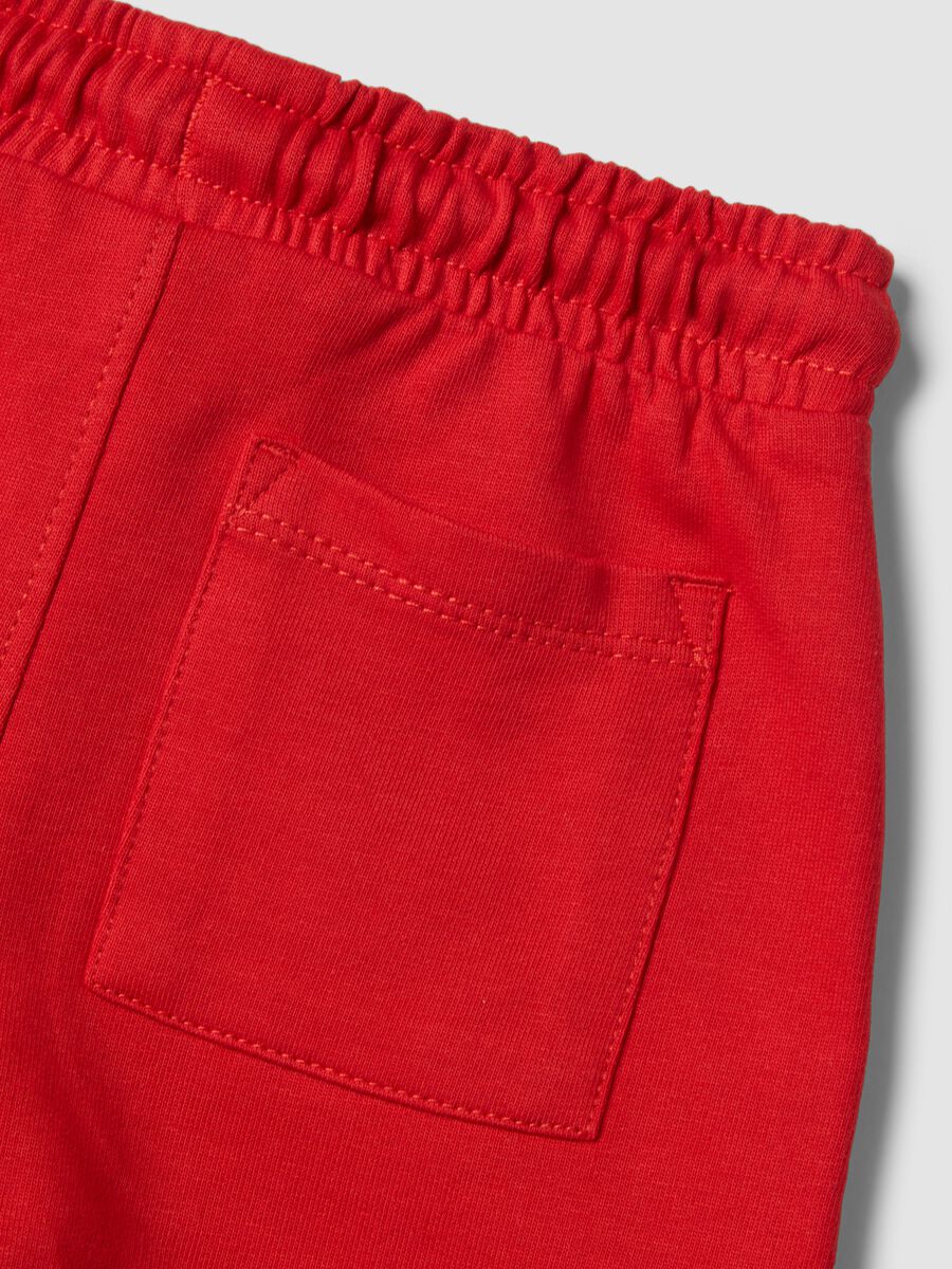 Shorts jogger rossi in puro cotone da bimbo regular fit_3