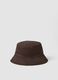 Brown reversible cotton-blend hat_0